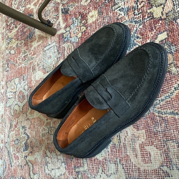 J Crew Alden® for J.Crew lug penny loafers in suede AZ878 Alden® For J.Crew Suede Penny Loafers For Men | J.Crew main image 3